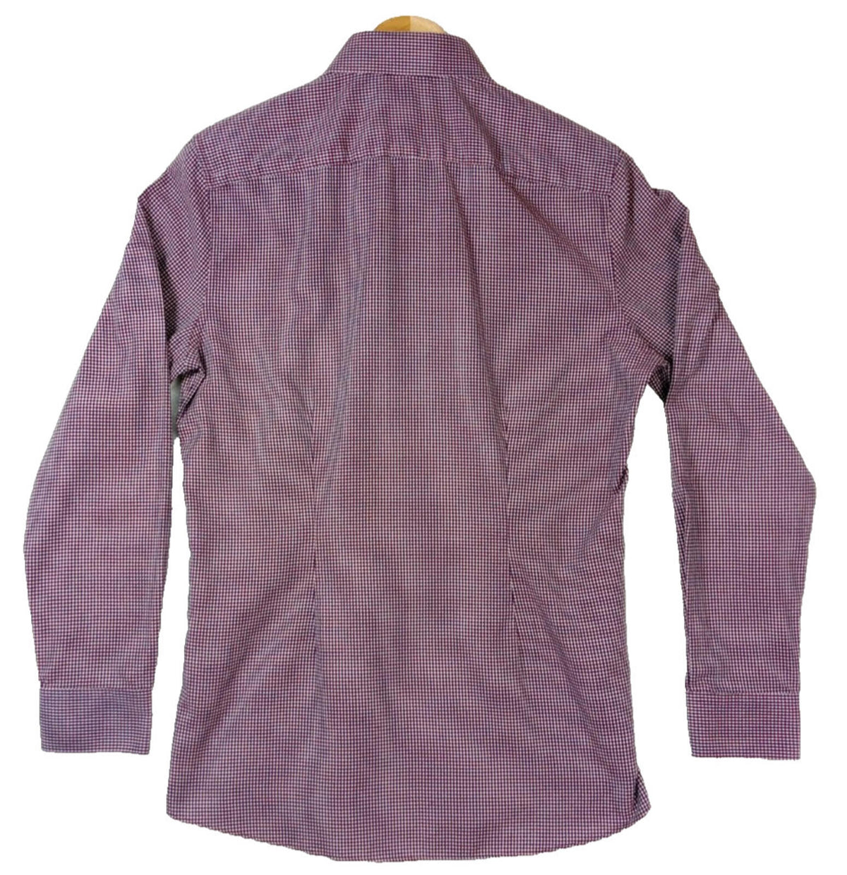 Next Shirt Men's UK Size S Long Sleeve Red Check Mixed Fabric Slim Fit