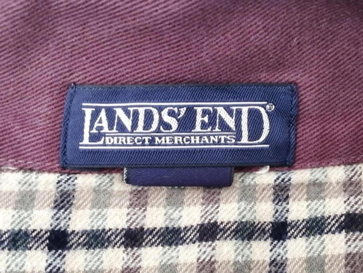 Lands' End Red Land's End 1/4 Zip Burgundy Sweatshirt Men's Size XL Jumper 100% Cotton