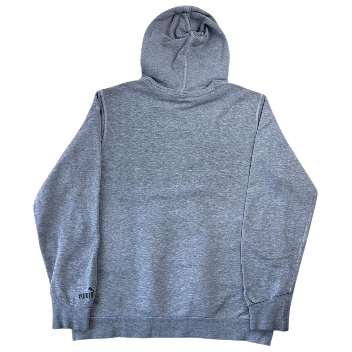 Puma Hoodie Men's UK Size L Grey Label Black Graphic Print Drawstring