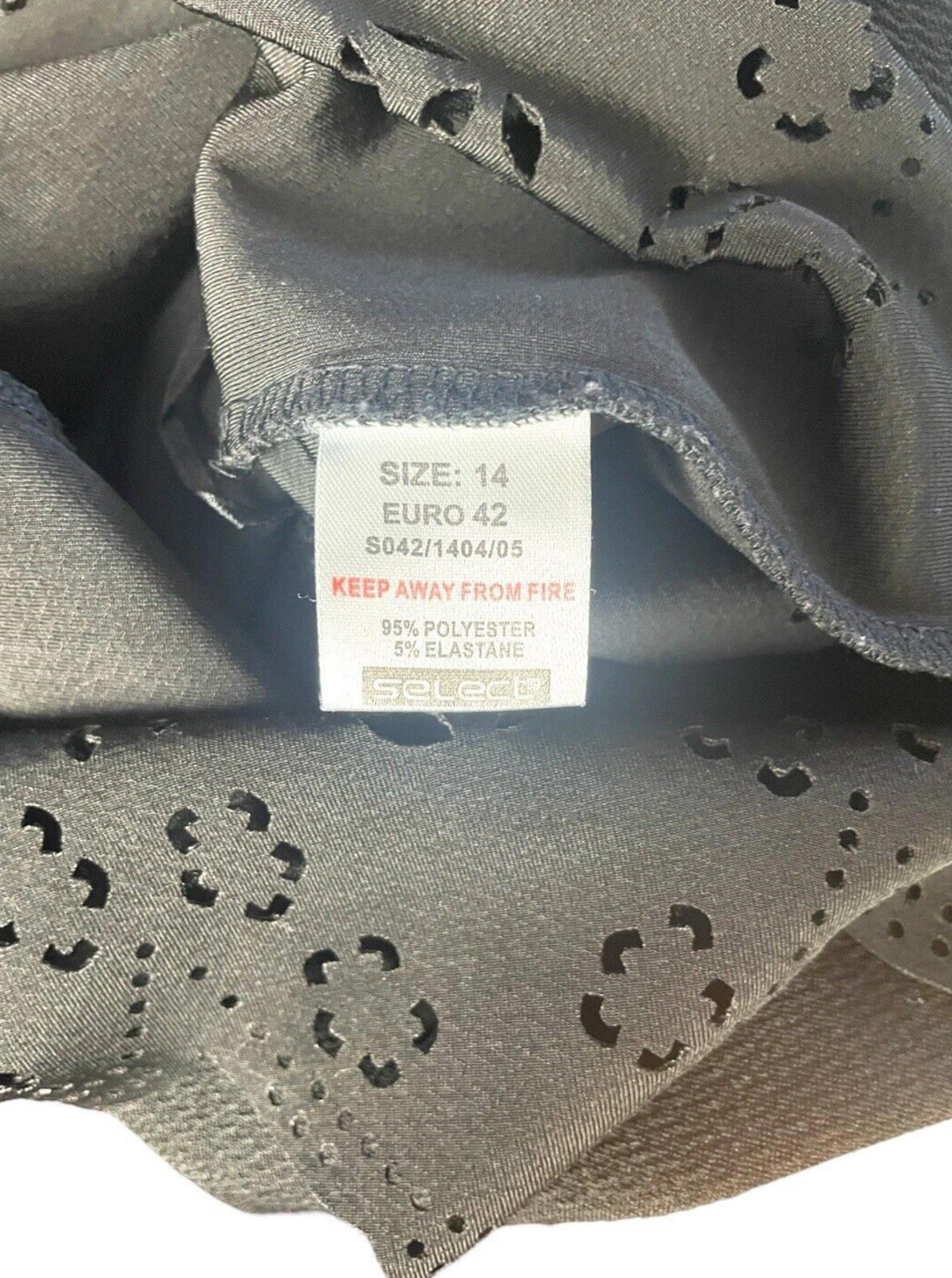 Select Black Select Crop Top Black Laser Cut Scallop Trim Women's UK Size 14