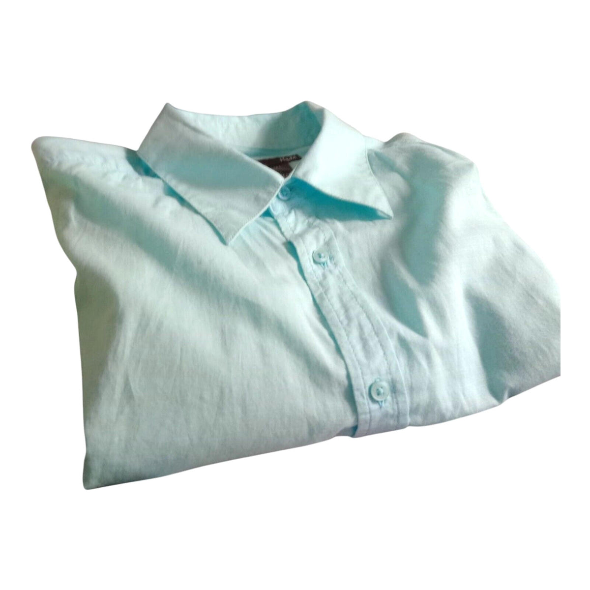 H&M Men's Shirt Green Long Sleeve 100% Cotton Men's UK Size L 44" Chest