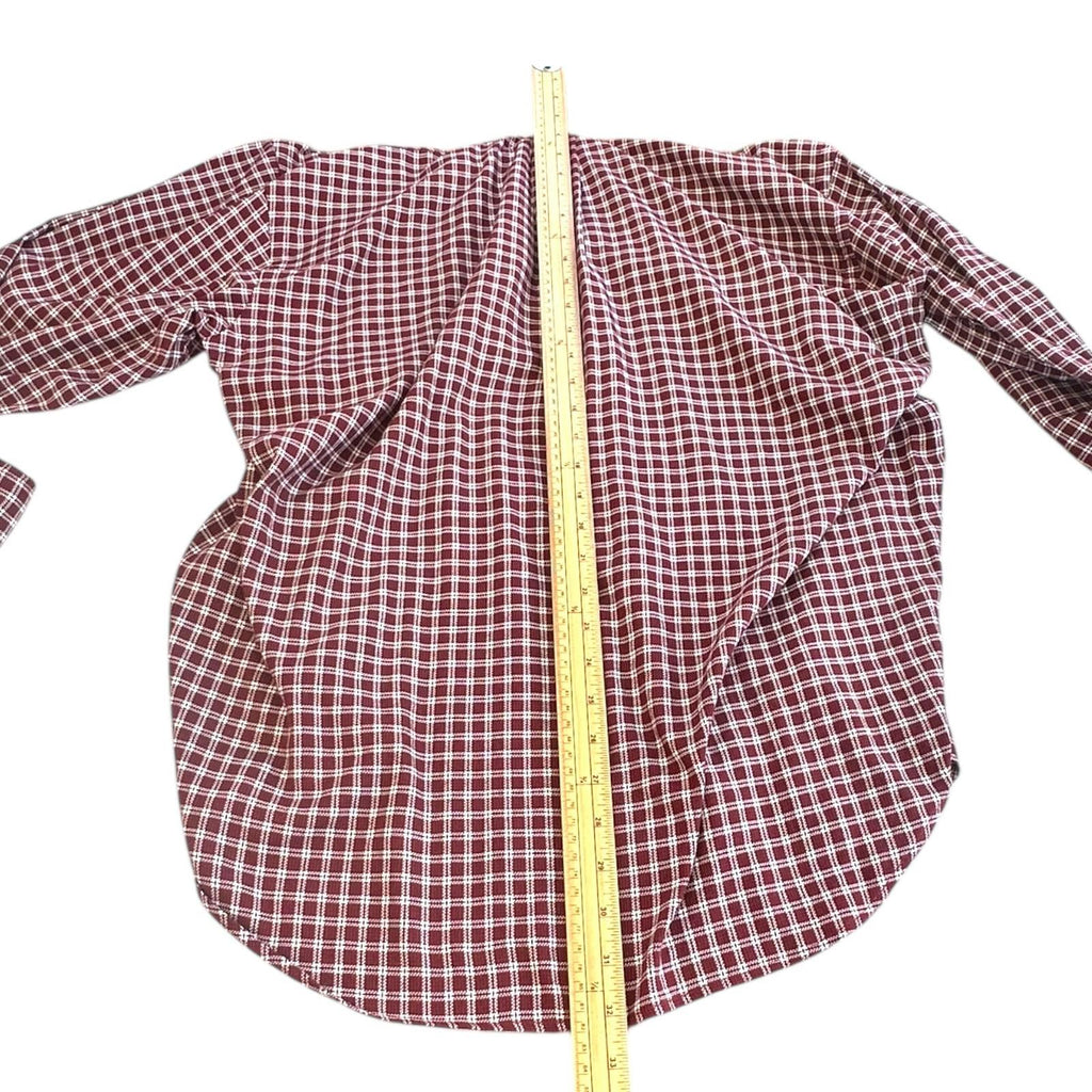 Nautica Shirt Men's UK Size XL Purple Plaid Pattern Long Sleeve Button Down