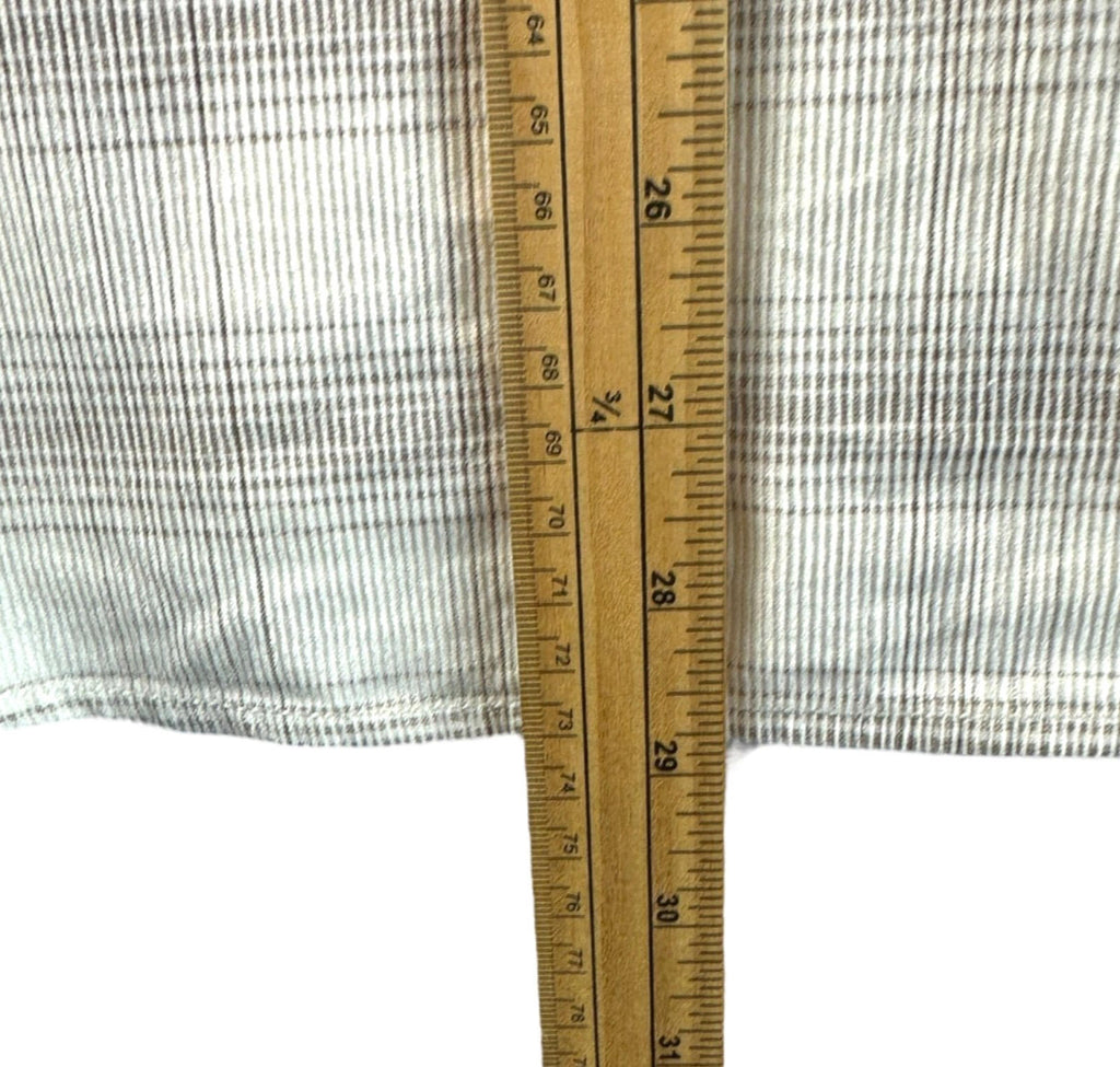 George Corduroy Shirt Men's UK Size M Beige Check Long Sleeve Pocket Loose Fit