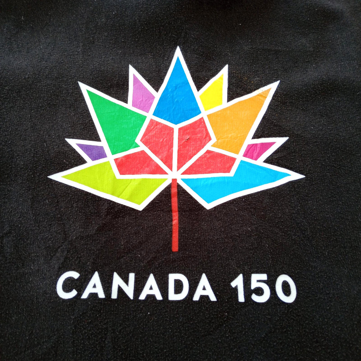 Black 150th Canada Celebration Hoodie Men's UK Size S Black Jersey Hooded Pockets