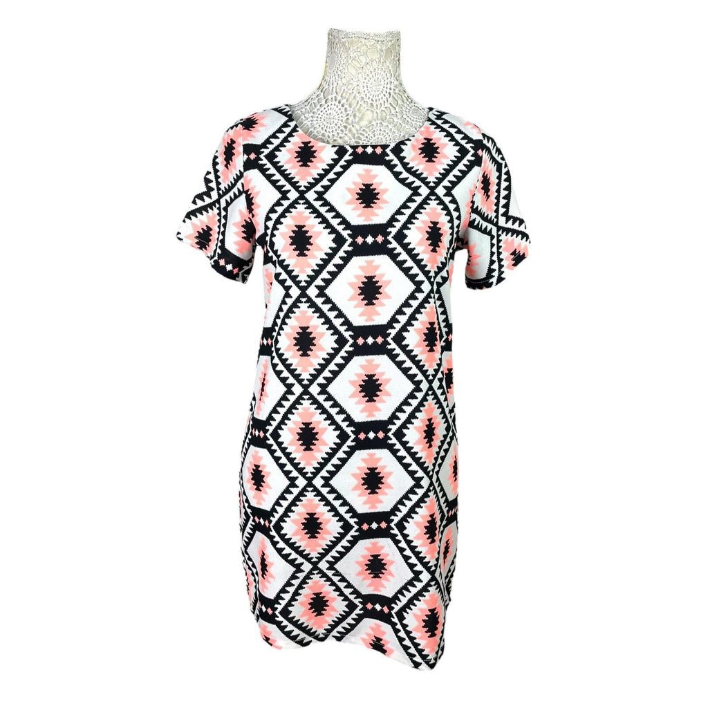 Cameo Rose Mini Dress Geometric Retro Print Women's UK Size 10