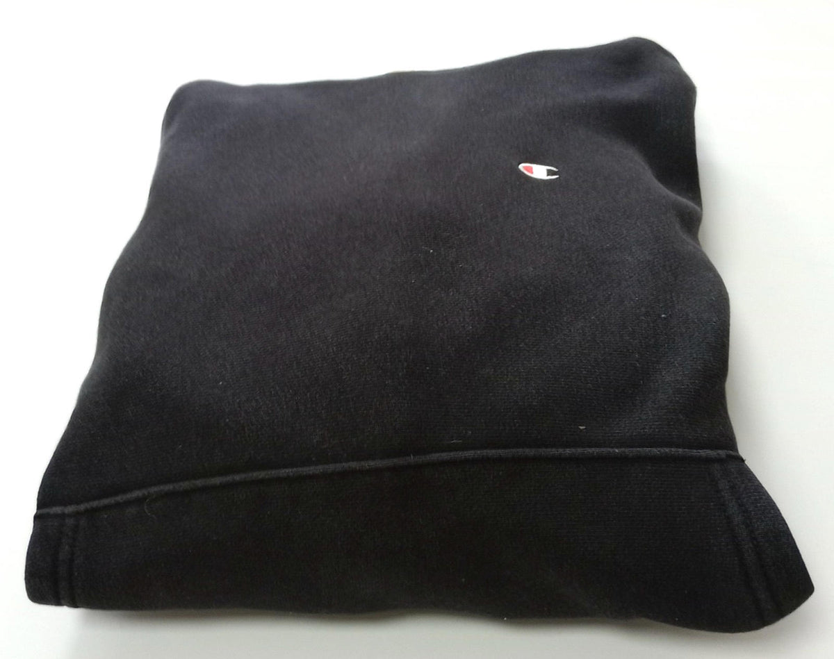 Champion Hoodie Men's UK Size S Black White Jersey Hooded Pockets Cotton Rich