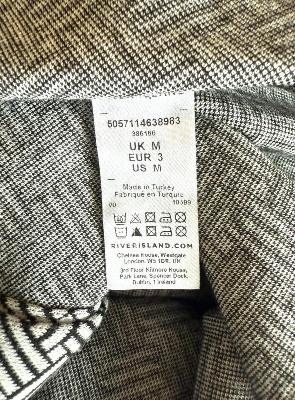 River Island White River Island London Shirt Blouse Black White Geometric Pattern Womens UK Size M
