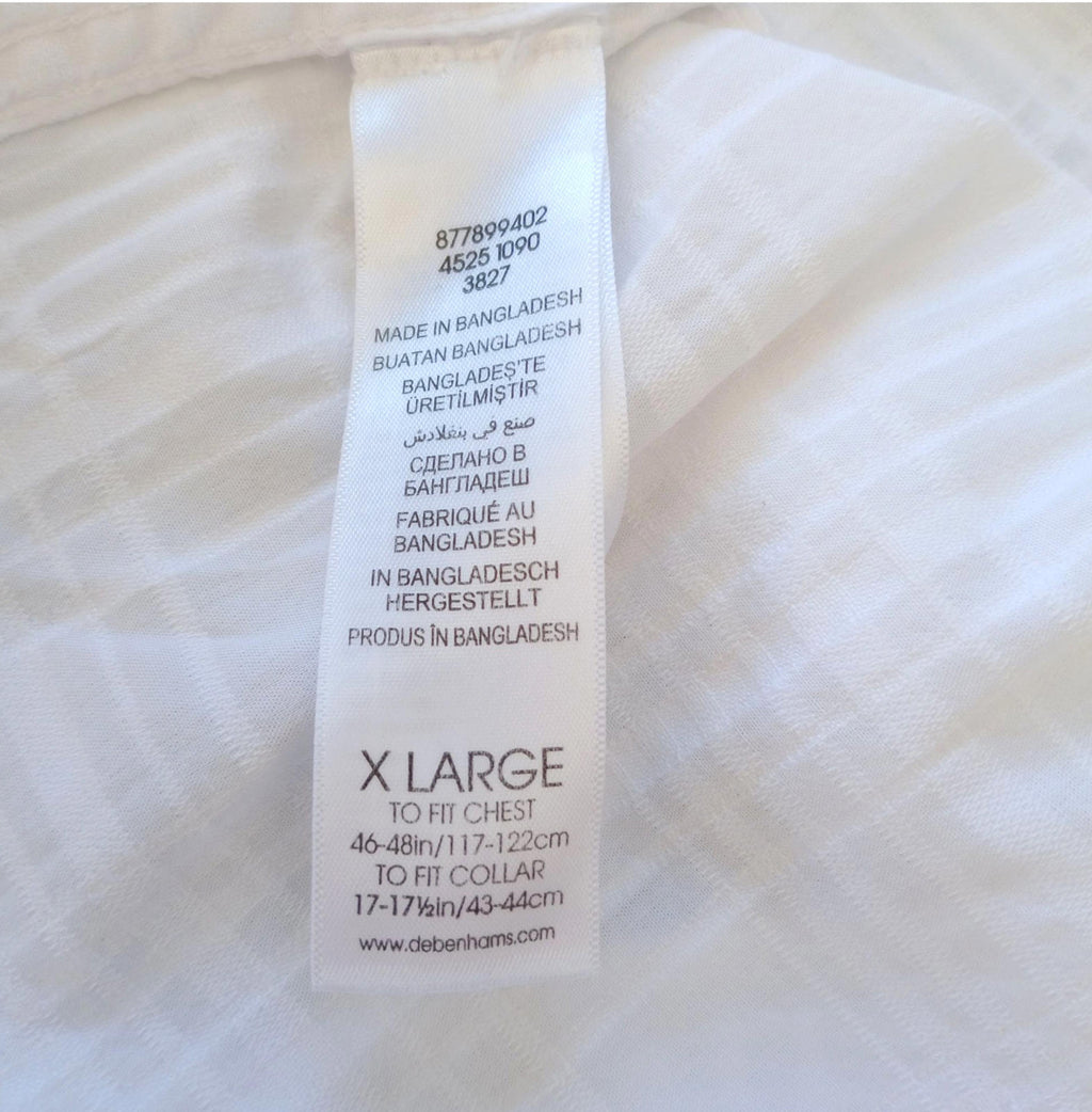 Maine New England Shirt Short Sleeve White 100% Cotton Pocket Men's UK Size XL