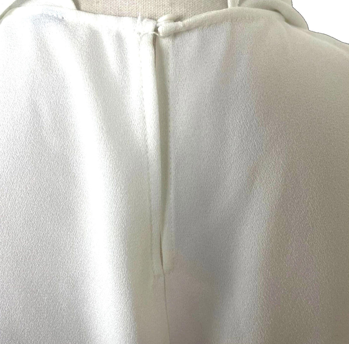 Zara Vest Top Blouse White Satin Ruffled Collar Women's UK Size M