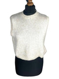 Bershka Beige Knit Vest Jumper Cropped Sleeveless Women's UK Size M
