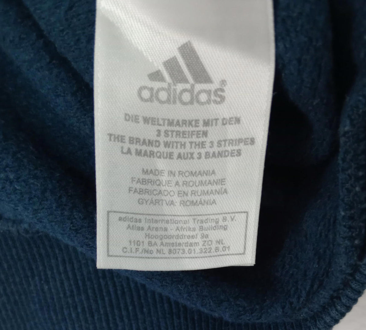 Adidas Track Suit Top Boy's UK Size L Blue Grey Long Sleeve Full Zip Pockets