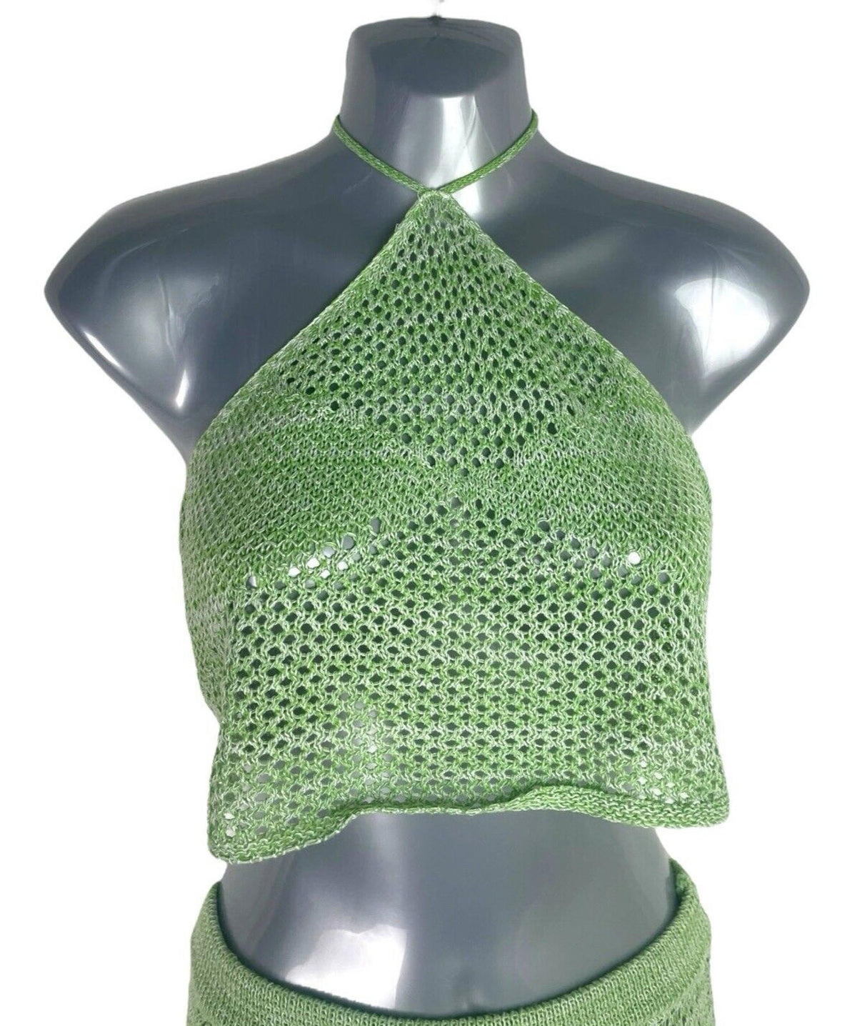 SHEIN Green Knit Shorts & Top Co Ord Set Women's UK Size M