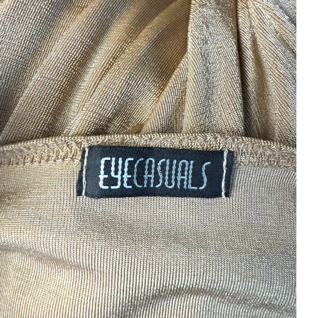 Eyecasuals Gold EyeCasuals Woven T-Shirt Blouse Top Women's UK Size M / L Shirt Sleeve Sequin