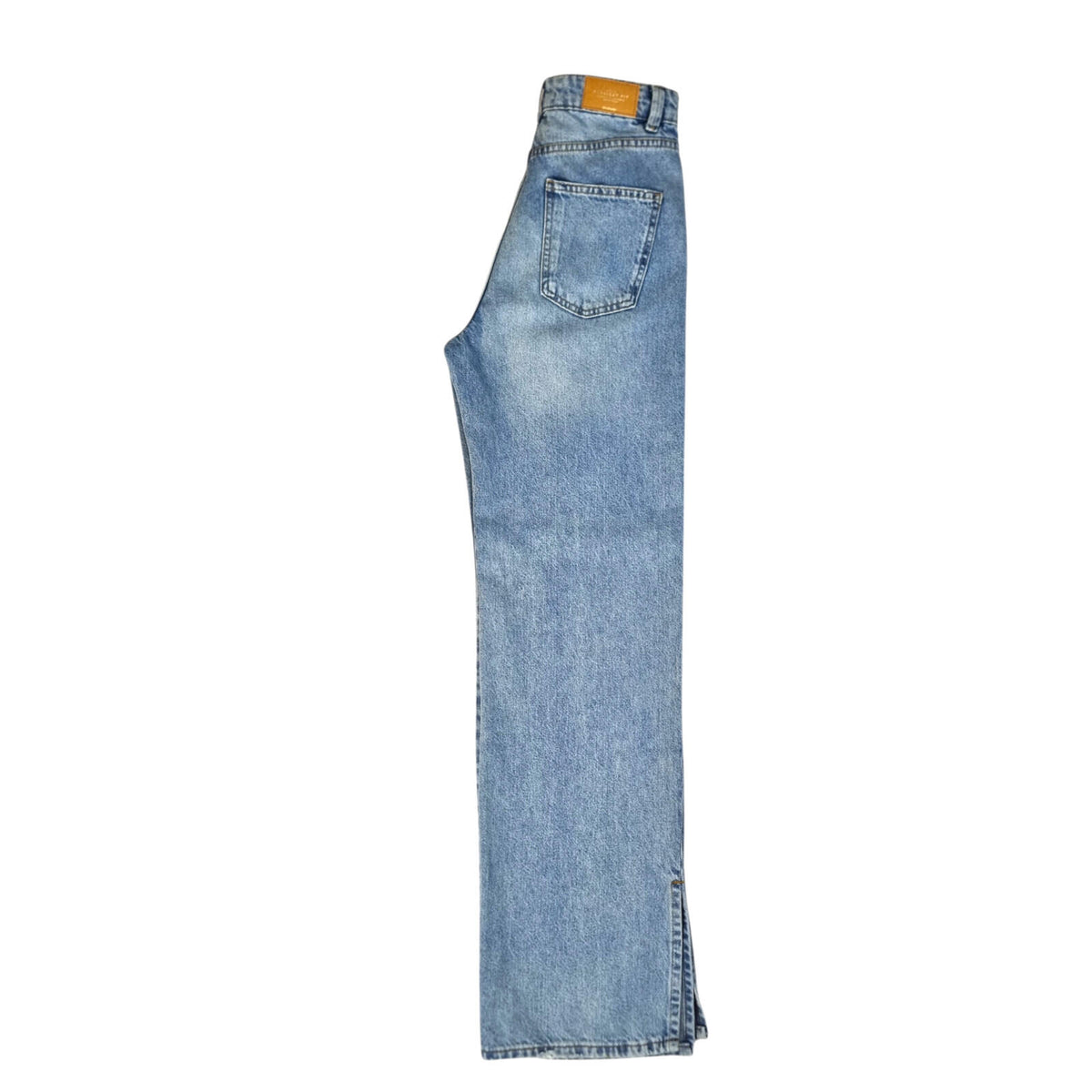 stradivarius Blue Stradivarius Jeans Women's UK Size 8 Long Split Hem Straight Fit High Waist Blue