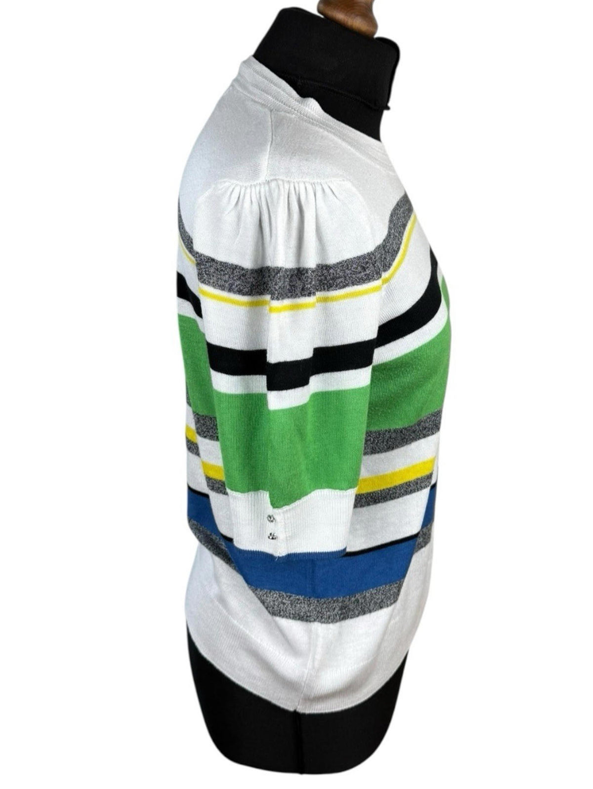Next Thin Jumper Striped 3/4 Sleeve Women's UK Size M Crew Neck Multi Coloured