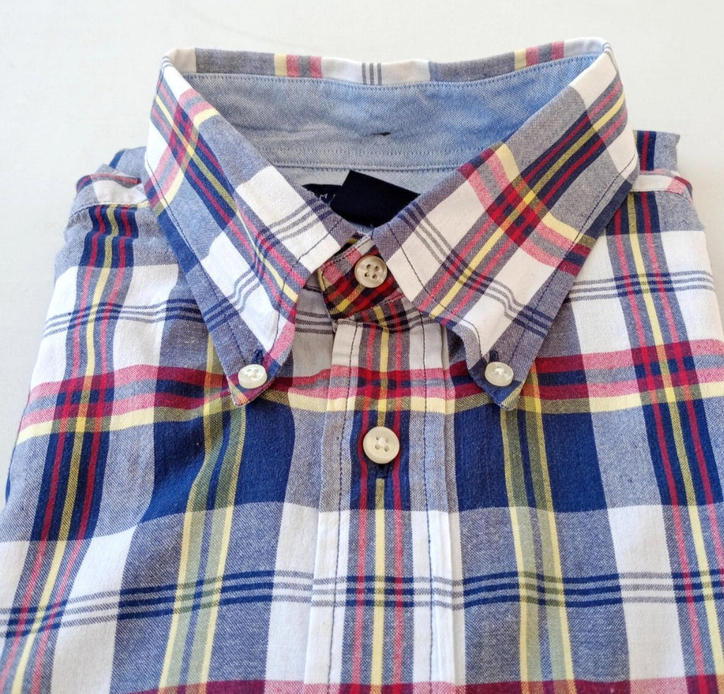 Tommy Hilfiger Shirt Men's UK Size L Red/Blue Check Short Sleeve Pockets