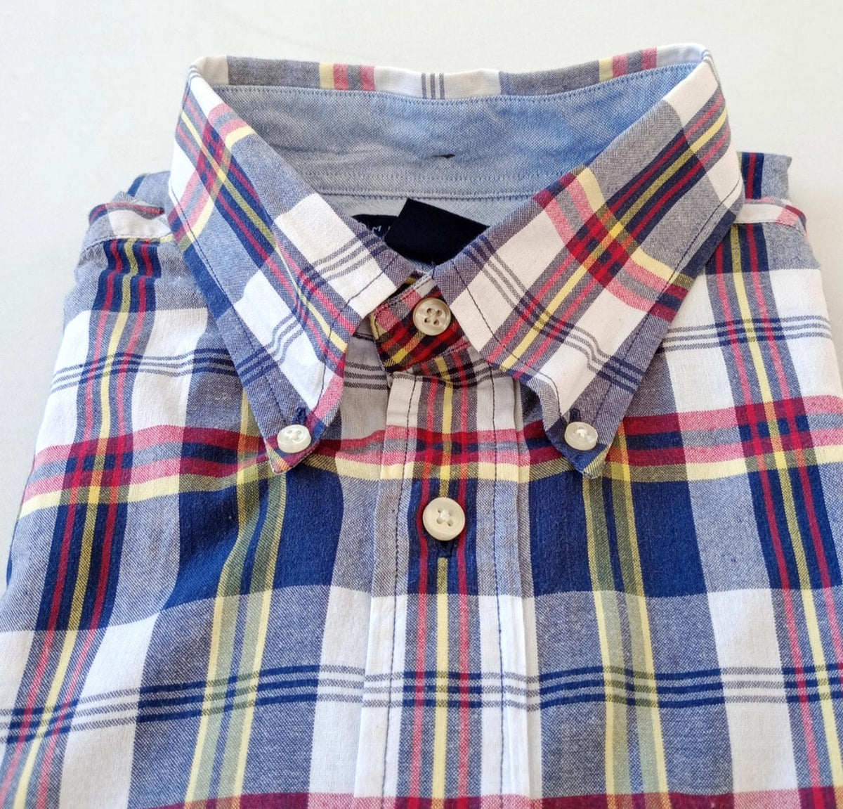 Tommy Hilfiger Shirt Men's UK Size L Red/Blue Check Short Sleeve Pockets