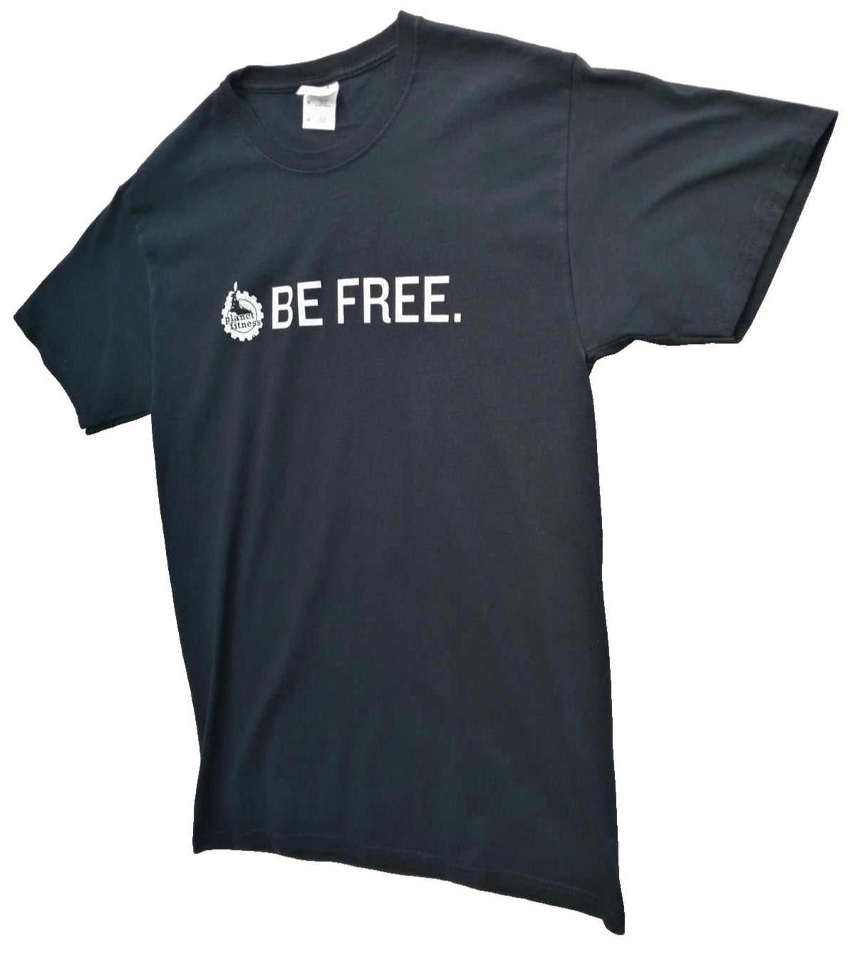 Fruit of the Loom Black Fitness Slogan Graphic Print T-Shirt Men's Size M Black Crew Neck 100% Cotton