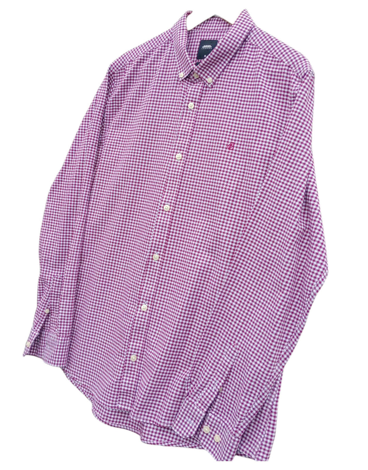 Burton Red Check Long Sleeved Shirt 100% Cotton Men's UK Size XL