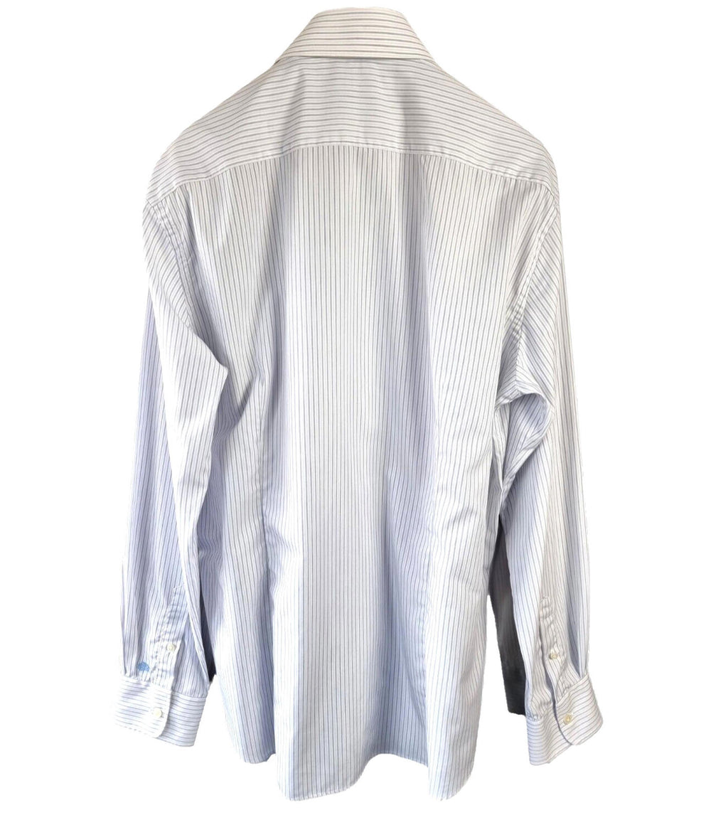 LUPI ROMANI Shirt Men's UK Size XL Slim Fit Non Iron Formal Striped Long Sleeve