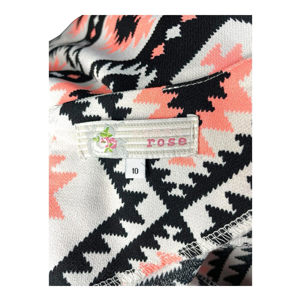 Cameo Rose Mini Dress Geometric Retro Print Women's UK Size 10