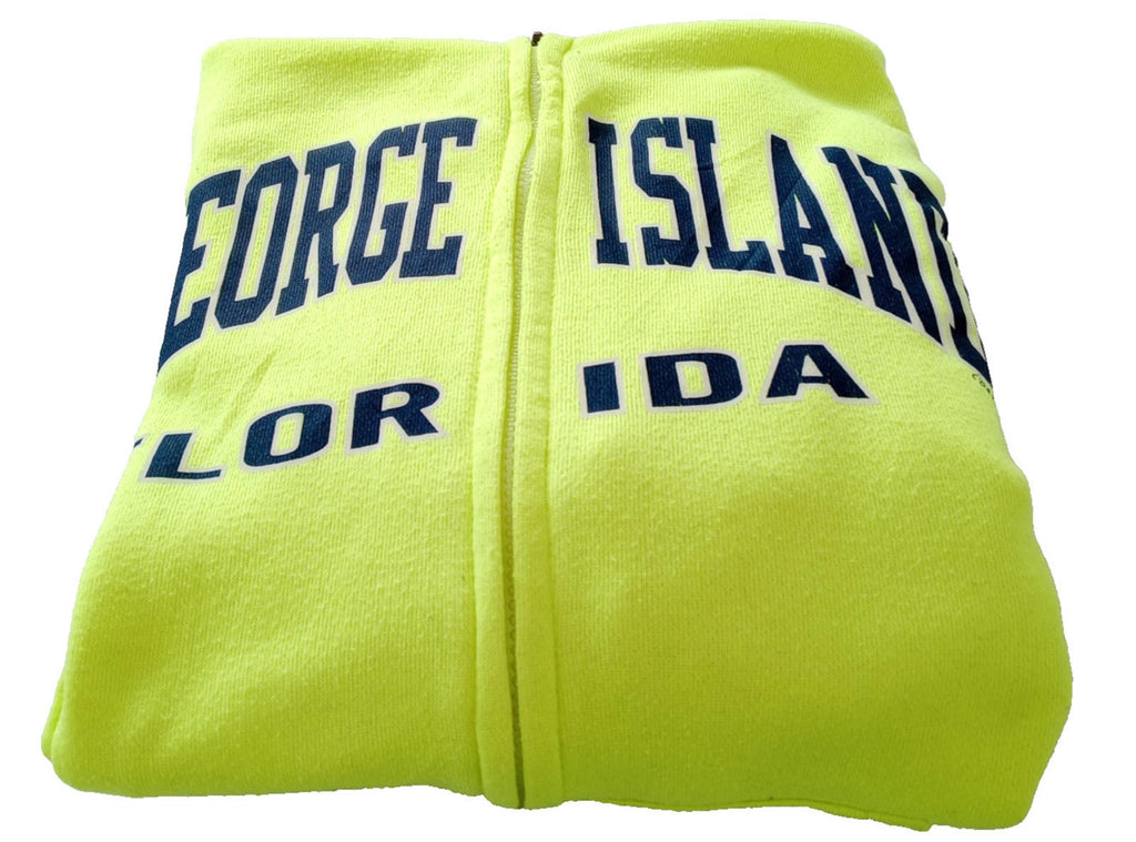 Exist Miami Yellow St George Island Hoodie Men's UK Size S Yellow Jersey Hooded Pockets Zip Front