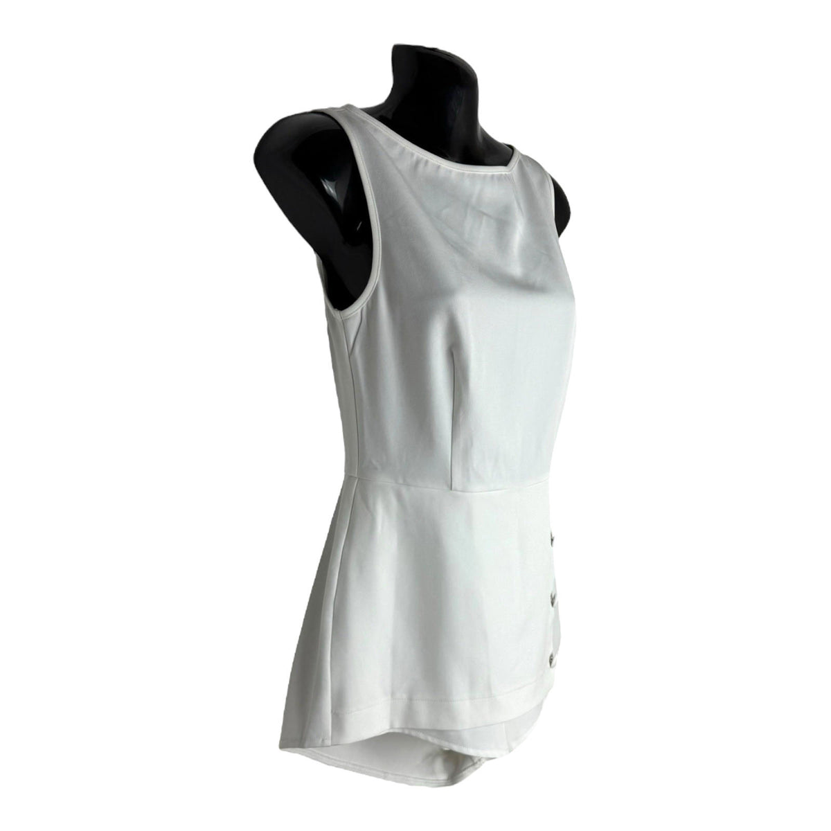 Pretty Little Thing White Romper Playsuit Vintage Look Women's UK Size 8