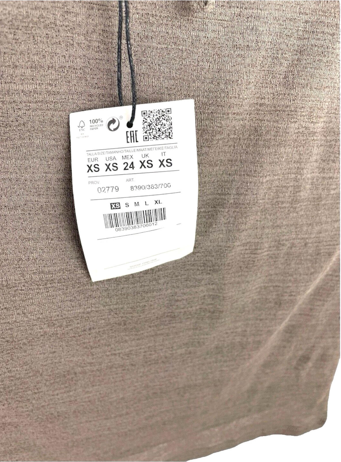 Pull&Bear Brown Mini Dress Backless Ruched Side Women's UK Size XS