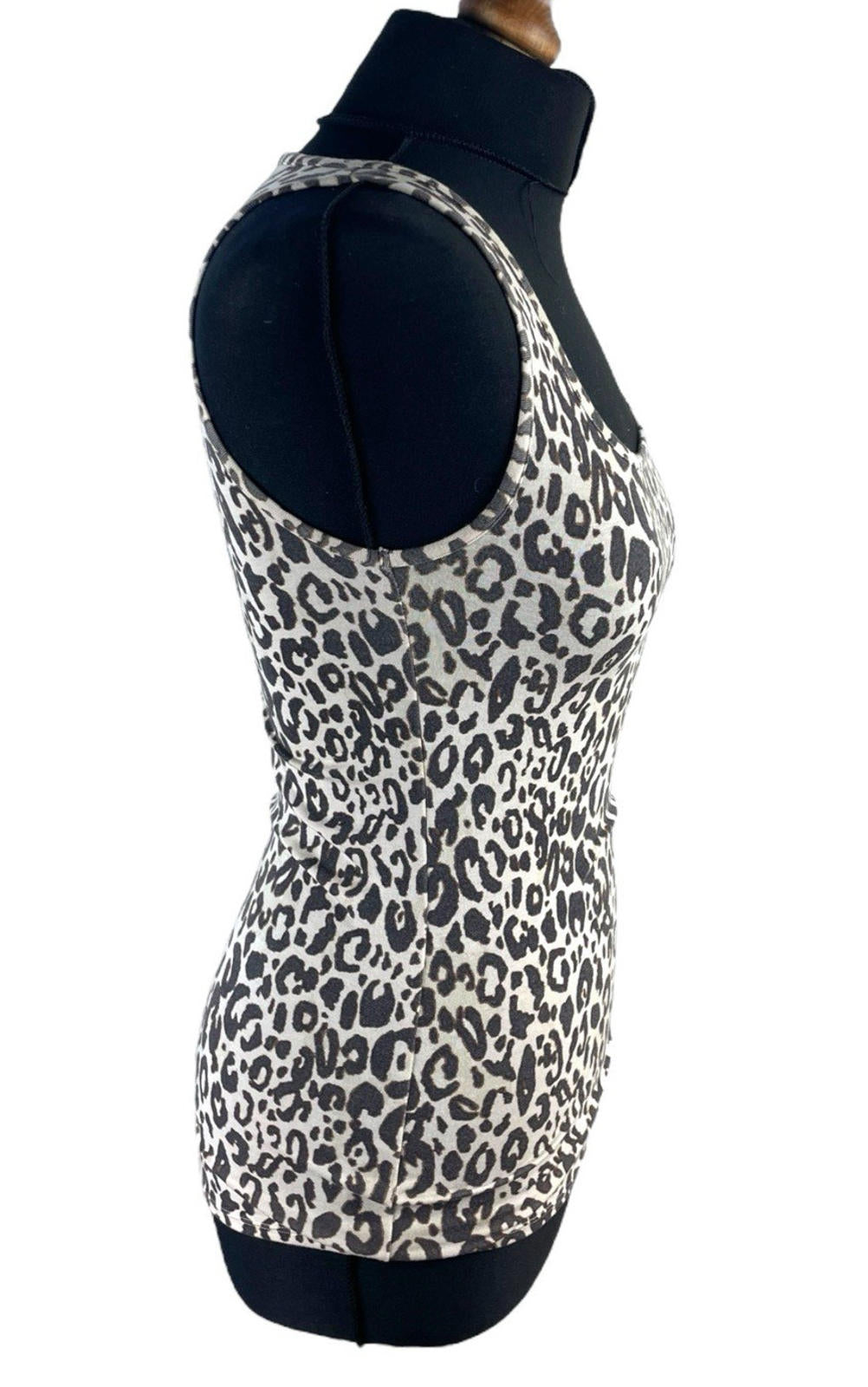 F&F Brown Leopard Print Vest Tank Top Women's UK Size S