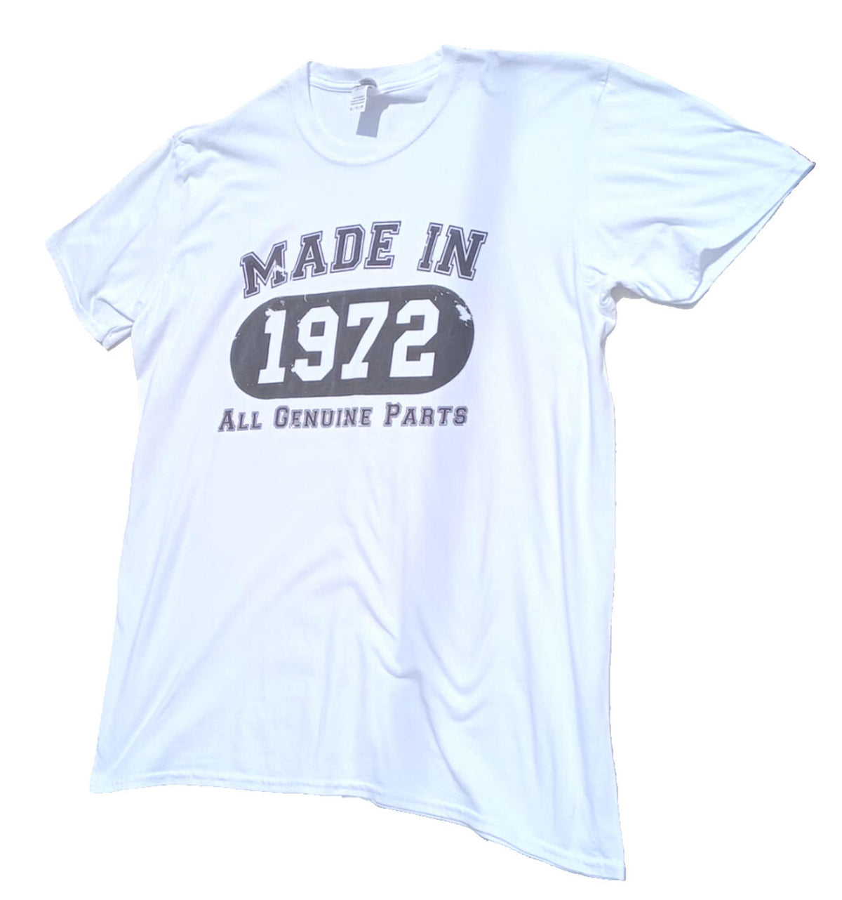 Made In 1972 T Shirt Men's UK Size XL White 100% Cotton Graphic Print