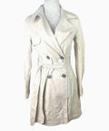 Divided Trench Coat Light Beige Cotton Double Breasted Belted Women's UK Size XS