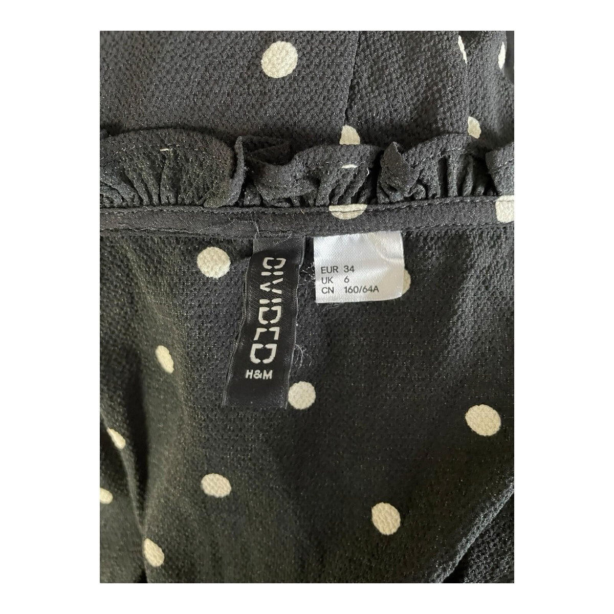 Divided Black Chiffon Romper Playsuit Polka Dot Women's UK Size 6