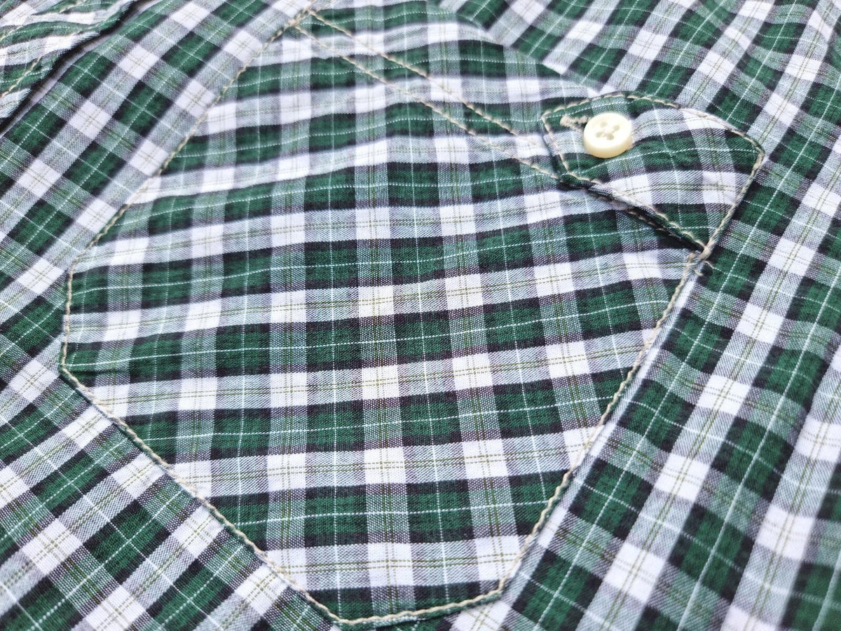 Burton Shirt Green Check Long Sleeve 100% Cotton Men's UK Size M Medium