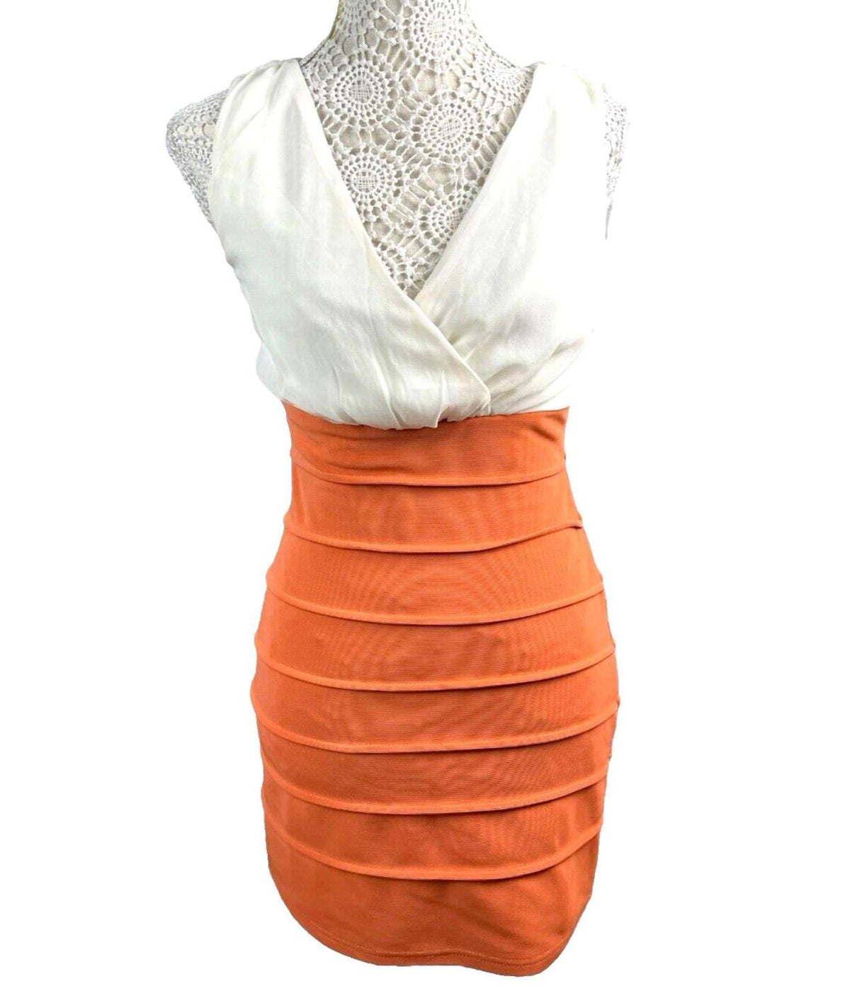 AX Paris Orange AX Paris Burnt Orange Midi Dress Bodycon Women's UK Size 10