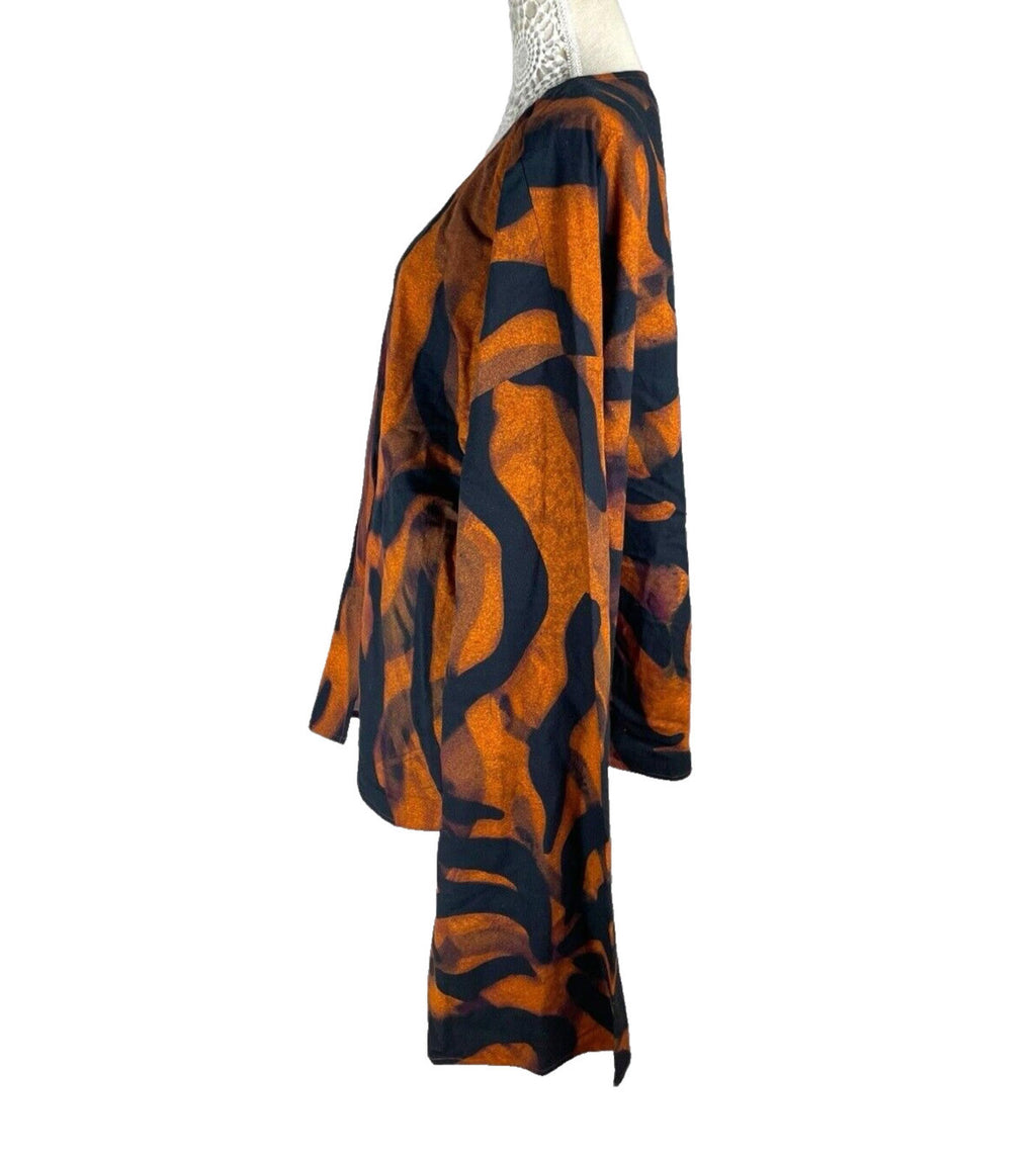 Windeson Open Jacket Orange & Black Lightweight Flared Sleeve Women's UK Size 16