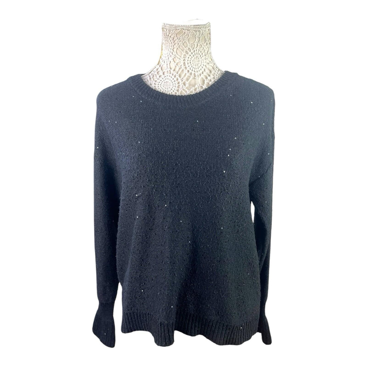 DKNY Jumper Black Knit Sparkle Women's UK Size XL (14)