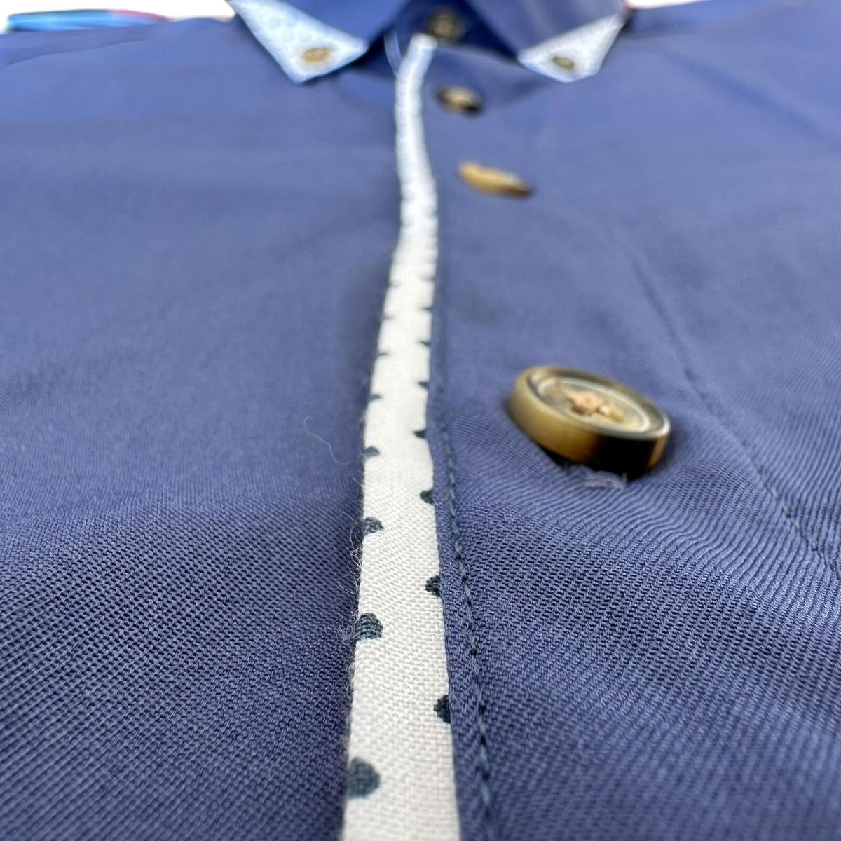 Marco Alexander Double Collar Button Down Shirt Men's UK Size M Contrasting Trim