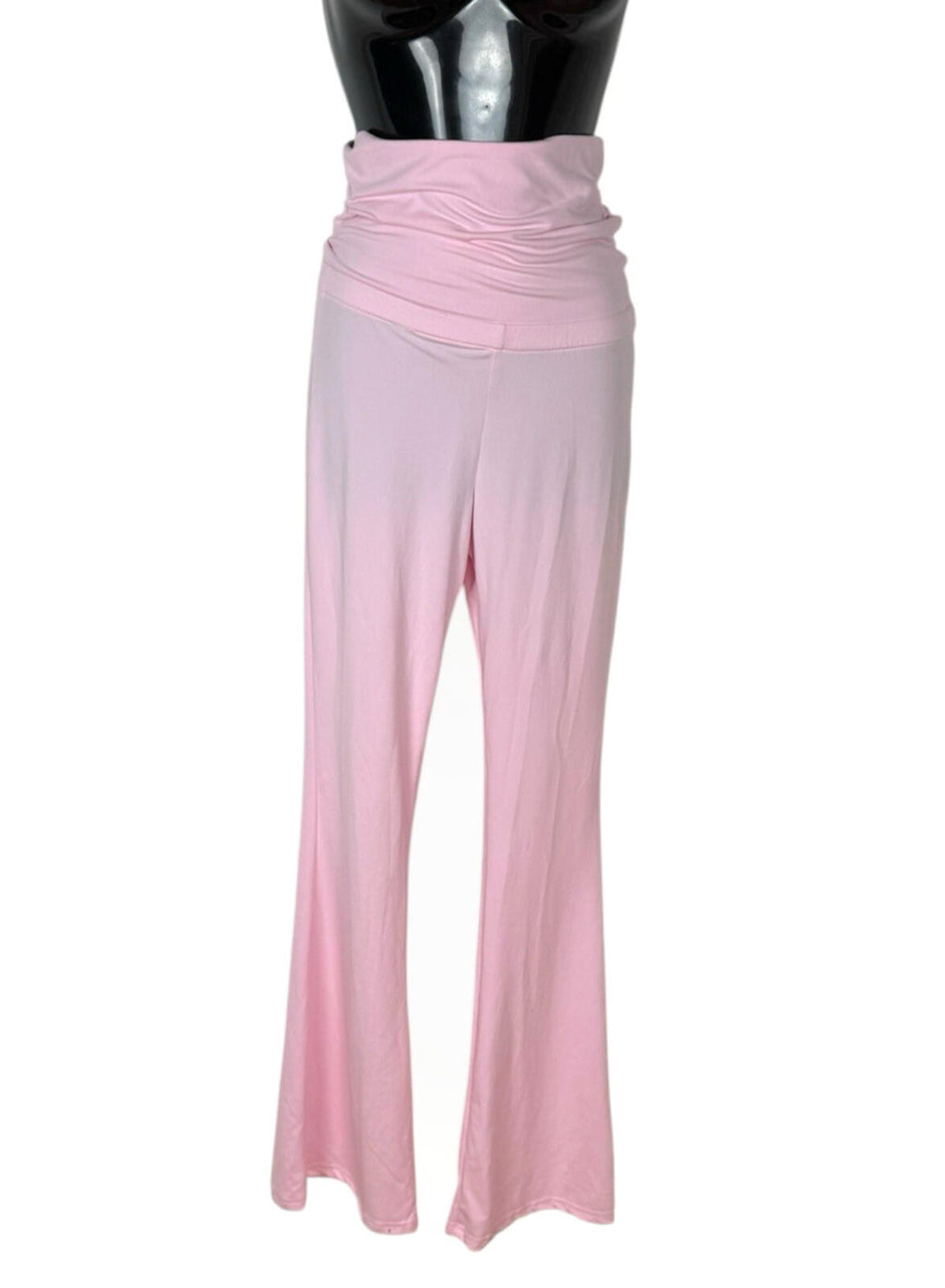 Pink Co Ord Set Women's UK Size XS High Waist Flared Trouser & Crop Top Set