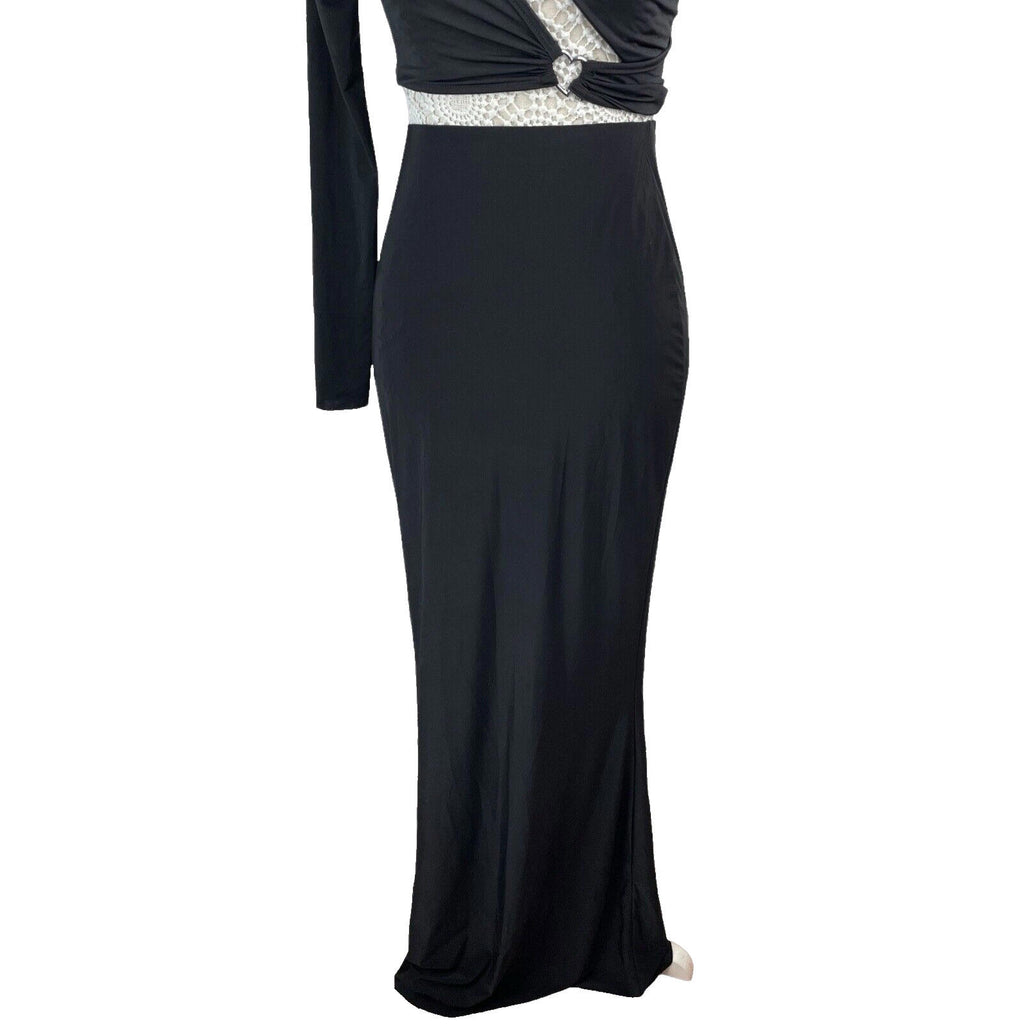One Shoulder Cut Out & Skirt Co Ord Women’s UK Size 8 Black Evening Formal Heart