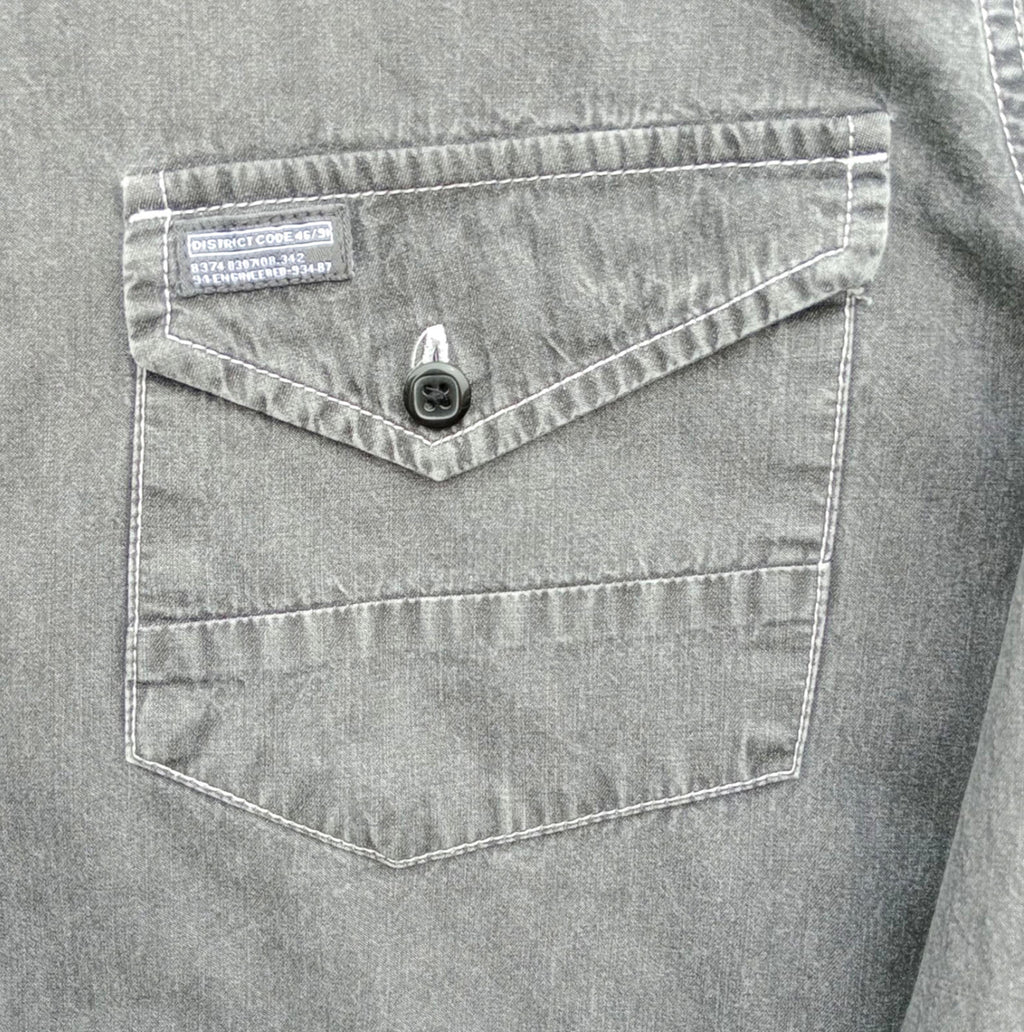 Cedar Wood State Denim Shirt Grey Long Sleeve 100% Cotton UK Men's Size XL