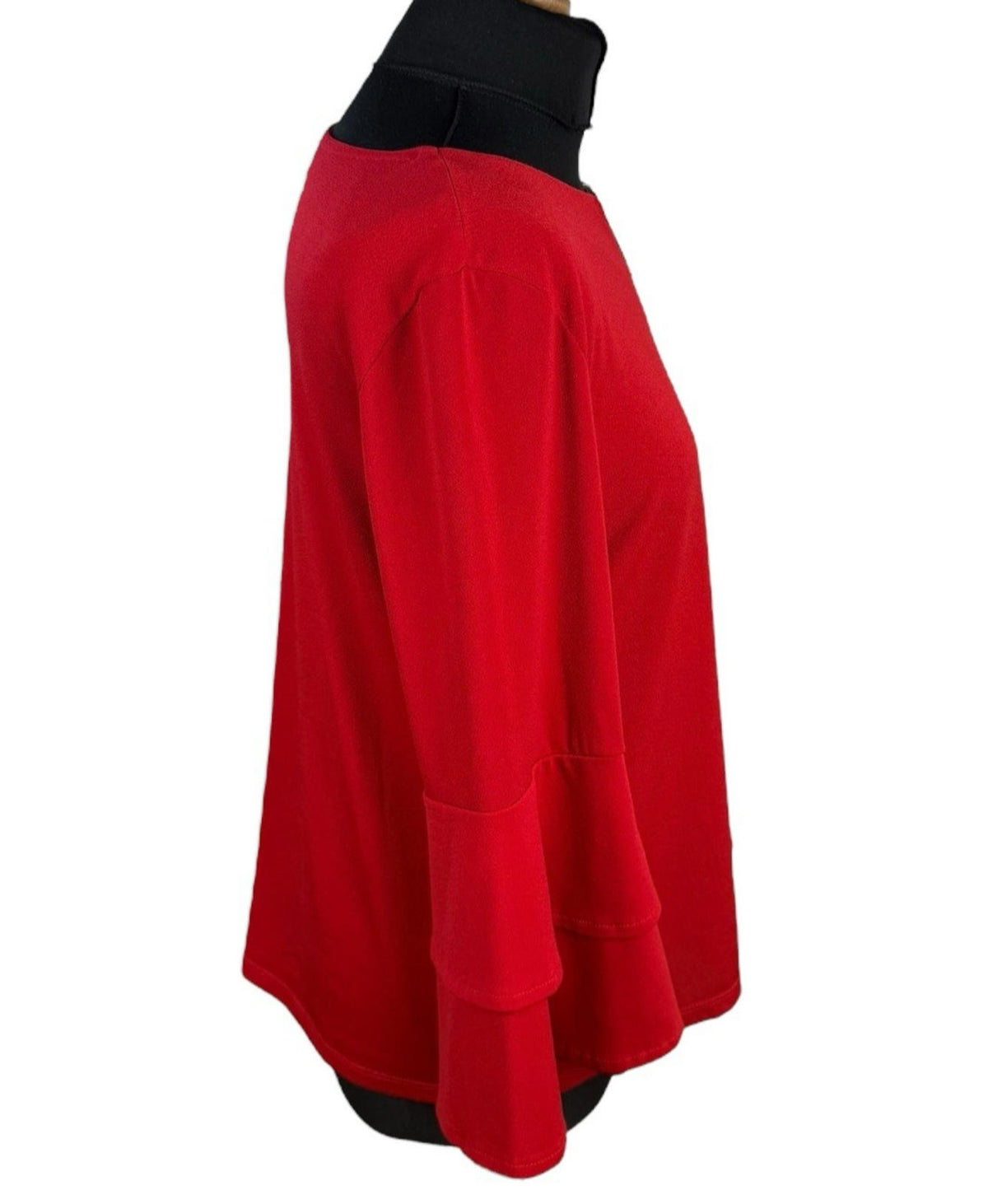 Klass Red Klass Bright Red Blouse 3/4 Sleeve Gold Buckle Detail Women's UK Size M
