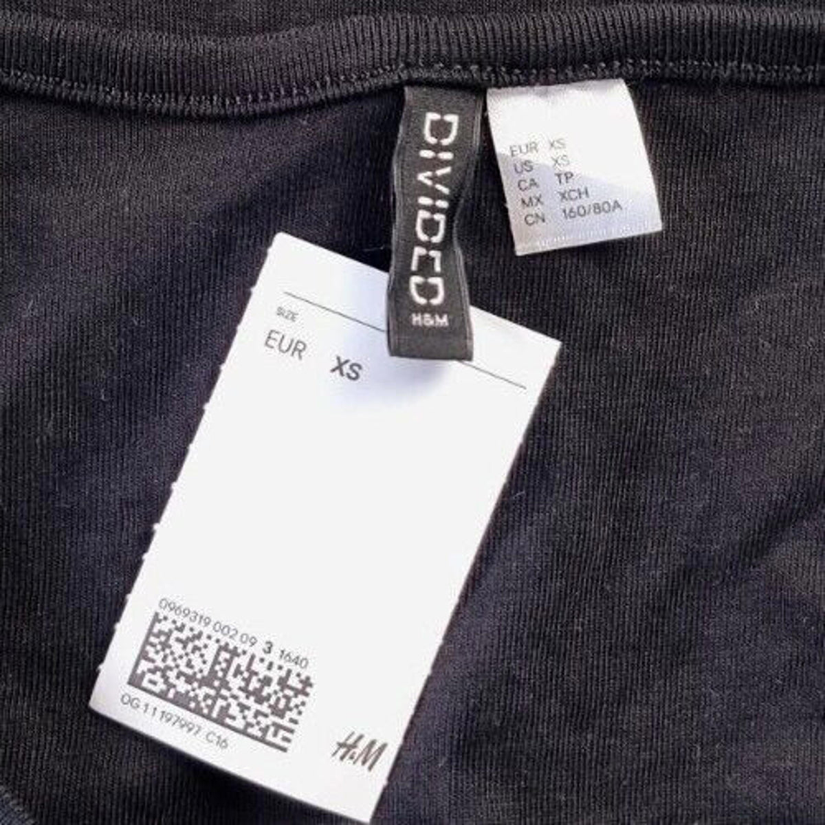 Divided Black Divided Crop Top Black Button Front Women's UK Size XS