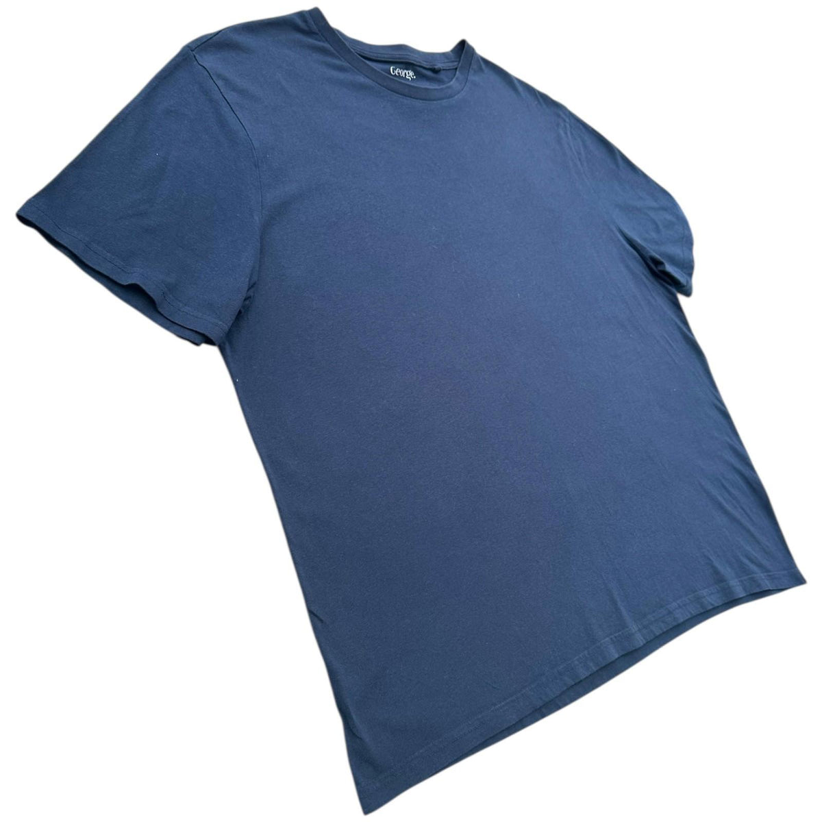 George T-Shirt Men's UK Size 2XL Navy Blue Short Sleeve Crew Neck 100% Cotton