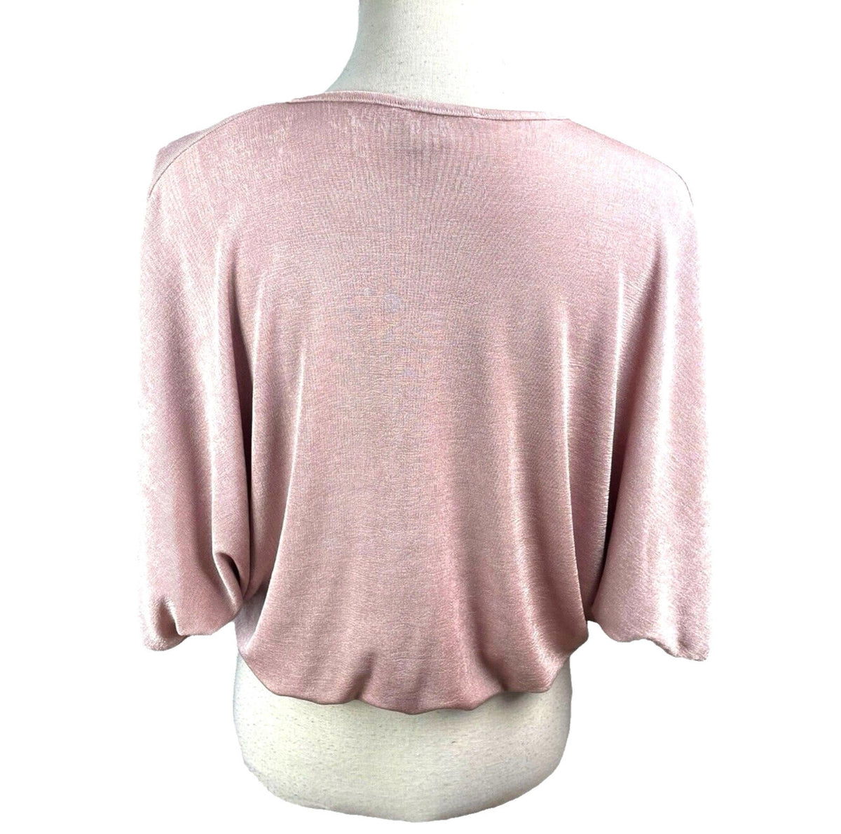 New Look Pink New Look Wrap Blouse Top Women's UK Size 10 Pink Drape Front Shimmer 3/4 Sleeve
