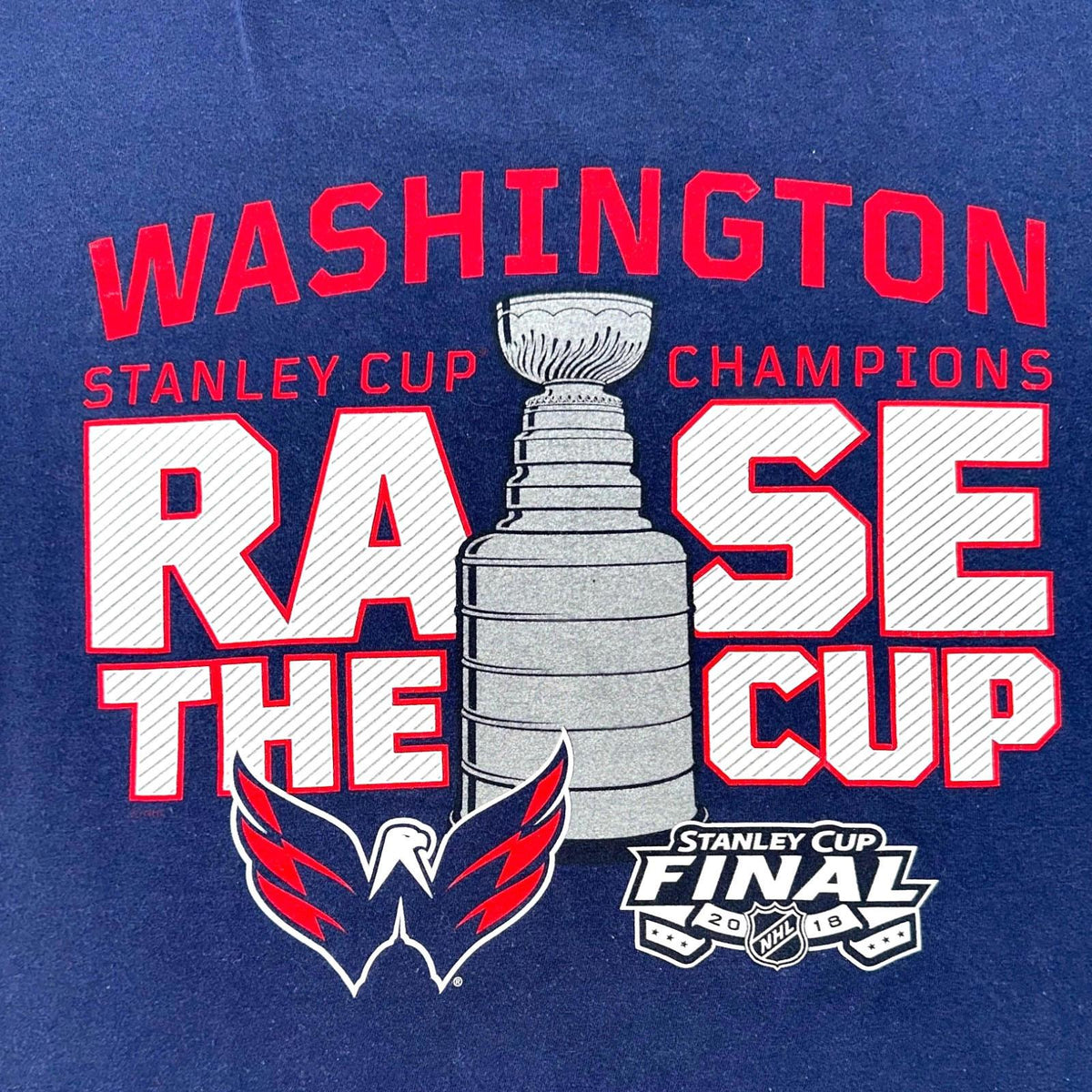 Washington T-Shirt Men's UK Size L Blue Stanley Cup Short Sleeve Crew Neck
