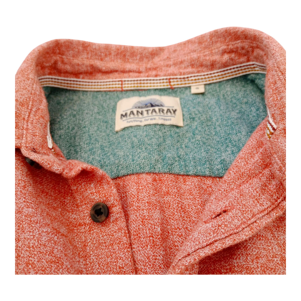 Mantary Shirt Orange Long Sleeved Pocket 100% Cotton UK Men's Size S
