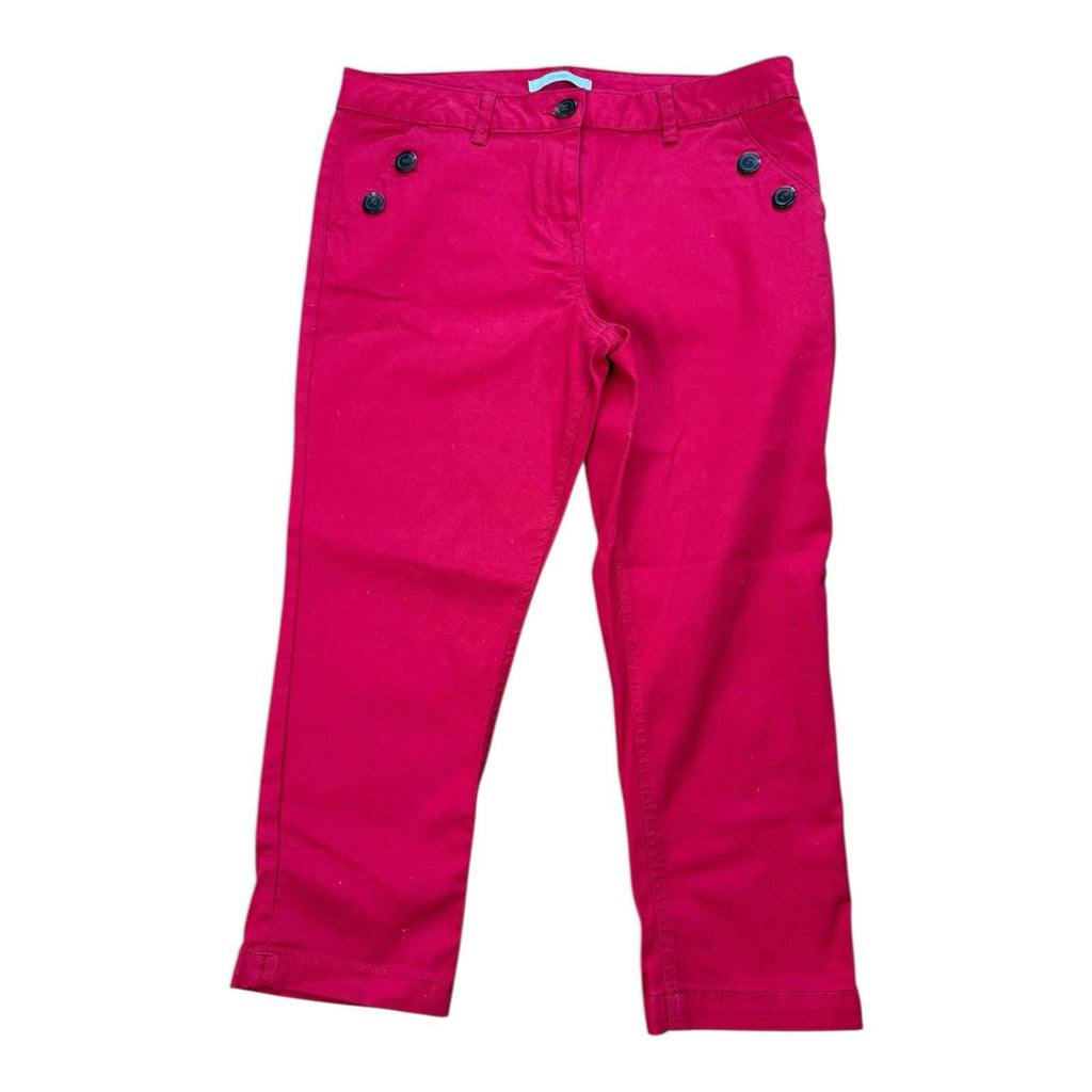 George Red George Bright Red Skinny Jeans Cropped Button Accent Women's UK Size 12