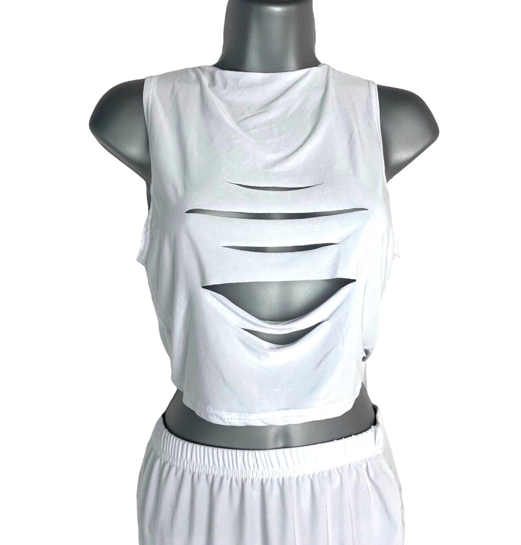 Pretty Little Thing Two-Piece Set Women's UK Size 8 Bandage Skirt & Crop Top