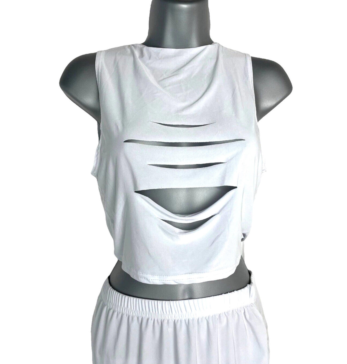 Pretty Little Thing Two-Piece Set Women's UK Size 8 Bandage Skirt & Crop Top