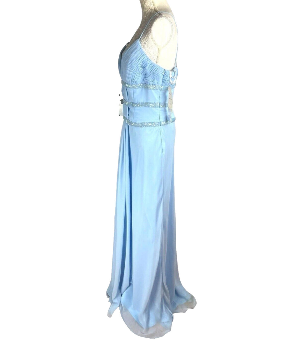 Crystal Breeze Blue Crystal Breeze Prom Dress Women's UK Size 14 Pale Blue Ballgown Embellished